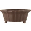 Bonsaischale 25x25x10cm Dunkelbraun Rund Unglasiert -Pflanzenladen h25 611 db