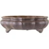 Bonsaischale 25x25x8cm Antik-Grau Rund Unglasiert