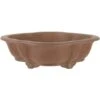 Bonsaischale 26x23.5x8cm Antik-Braun Lotusförmig Unglasiert -Pflanzenladen h26 888 ab