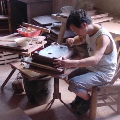 Bonsaischale 30.5x24x8cm Antik-Braun Rechteckig Unglasiert -Pflanzenladen h31 022 ab4