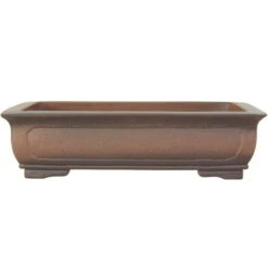 Bonsaischale 34.5x26x9cm Antik-Braun Rechteckig Unglasiert