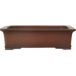 Bonsaischale 34.5x29x10cm Antik-Braun Rechteckig Unglasiert