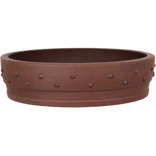 Bonsaischale 34.5x34.5x9cm Braun Rund Unglasiert 3 Bonsaischale 34.5x34.5x9cm Braun Rund Unglasiert