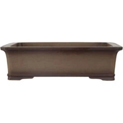 Bonsaischale 35.5x30x10cm Antik-Grau Rechteckig Unglasiert