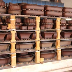 Bonsaischale 35.5x30x10cm Antik-Grau Rechteckig Unglasiert -Pflanzenladen h36 204 ag5