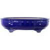 Bonsaischale 35.5x28.5x9cm Blau-Dunkel Oval Glasiert