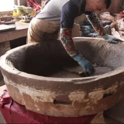 Bonsaischale 36.5x28.5x10cm Braun Rechteckig Unglasiert -Pflanzenladen h37 186 b3