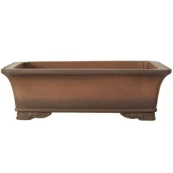 Bonsaischale 41x31x12.5cm Antik-Braun Rechteckig Unglasiert