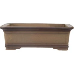 Bonsaischale 42.5x30.5x14cm Antik-Grau Rechteckig Unglasiert