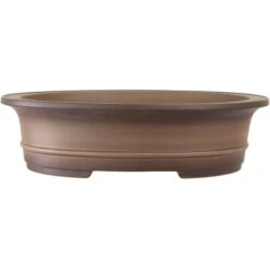 Bonsaischale 46.5x37.5x12.5cm Antik-Grau Oval Unglasiert