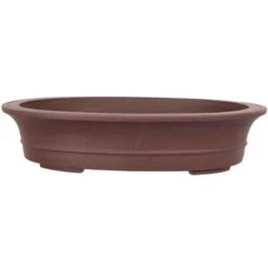 Bonsaischale 51.5x42x11.5cm Braun Oval Unglasiert