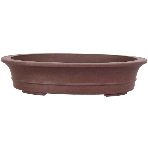 Bonsaischale 51.5x42x11.5cm Braun Oval Unglasiert 3 Bonsaischale 51.5x42x11.5cm Braun Oval Unglasiert