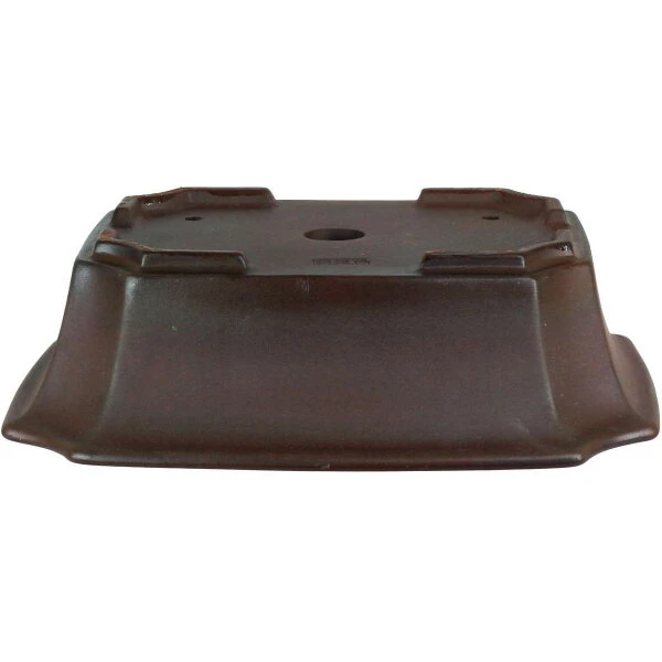 Bonsaischale 20.5x16.5x6cm Dunkelbraun Rechteckig Unglasiert 4 Bonsaischale 20.5x16.5x6cm Dunkelbraun Rechteckig Unglasiert – Bild 2