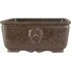 Bonsaischale 20.5x20.5x9cm Dunkelbraun Quadratisch Unglasiert -Pflanzenladen s21 831 db