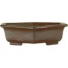 Bonsaischale 22.5x19.5x5.5cm Dunkelbraun Sechseckig Unglasiert -Pflanzenladen s23 835 db
