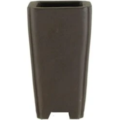 Bonsaischale 4.5x4.5x8cm Handarbeit Dunkelbraun Quadratisch Unglasiert