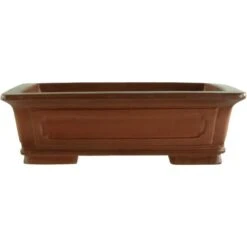 Bonsaischale 16x13x4.5cm Masteredition Antik Braun Rechteckig Unglasiert